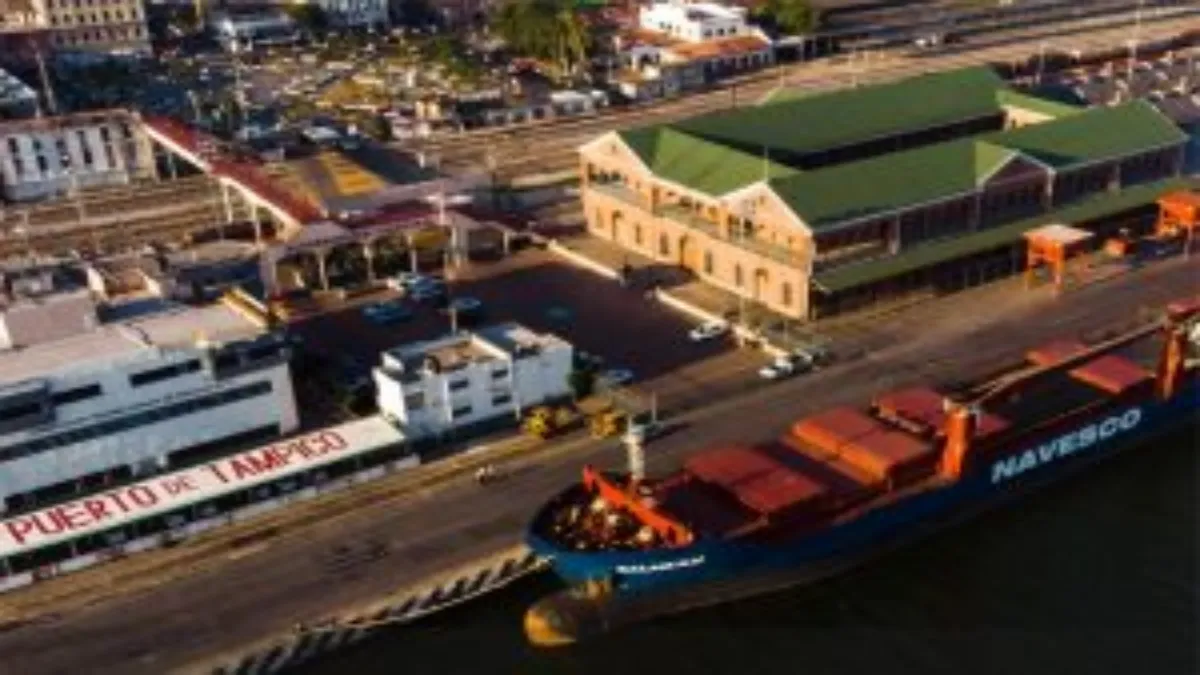 Autoridades federales inspeccionaron una embarcación que arribó al puerto de Tampico.
