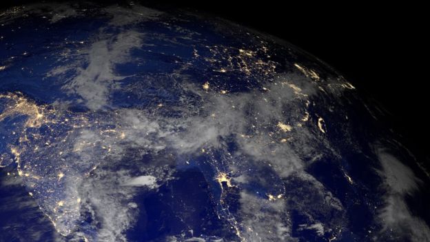 Vista de la tierra desde un satélite