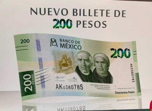 Nuevo diseño del billete de 200 pesos