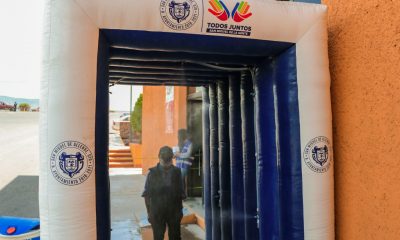 Instalan arcos sanitizantes en San Miguel de Allende