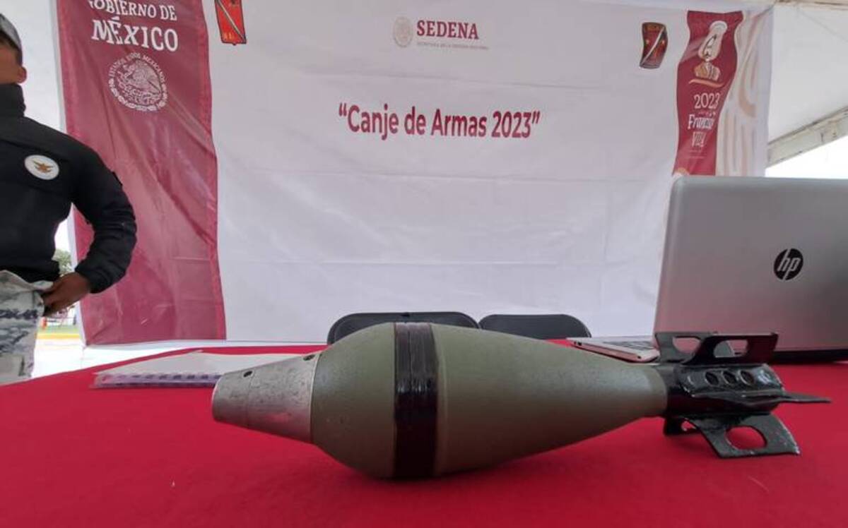 Entregan granada mortero en canje de armas en Cuautepec (Hidalgo)